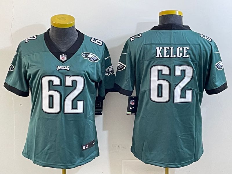 Youth Philadelphia Eagles 62 Kelce Green 2025 Nike Vapor Limited NFL Jersey style 3